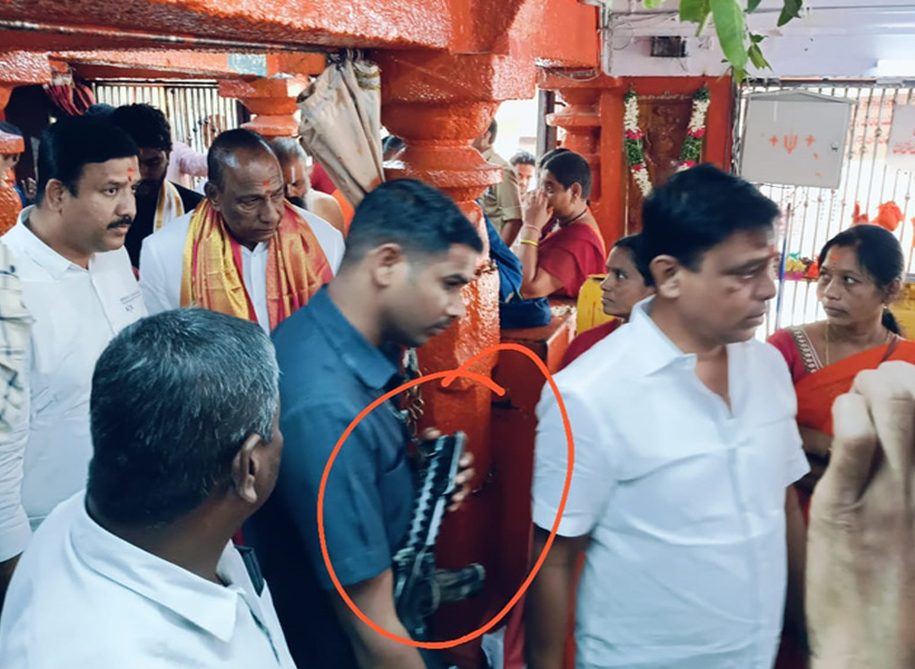 Mal Reddy Driver Malla Reddy : వివాదంలో మల్లారెడ్డి.. ఆయుధాలతో ఆలయంలోకి ప్రవేశం..
