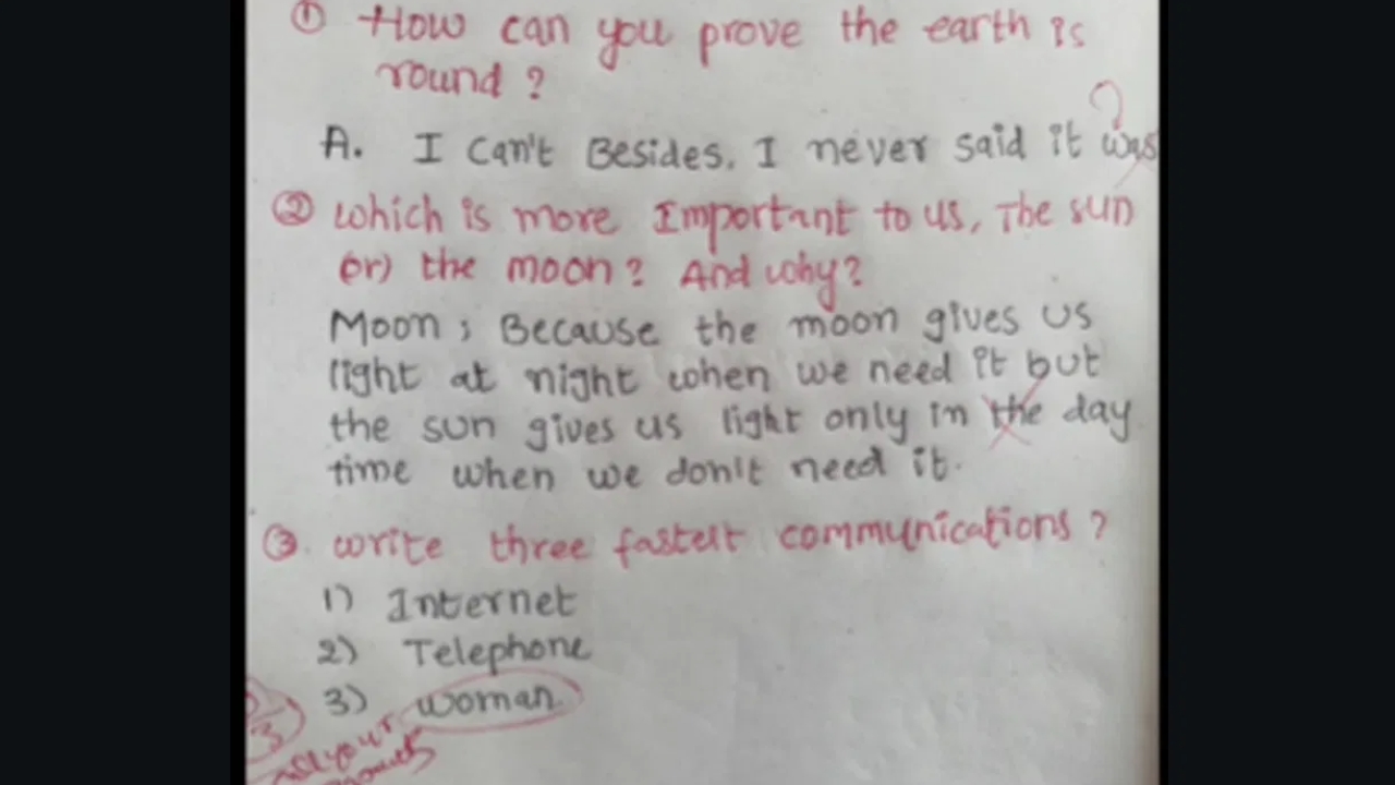 Exam Answer Sheet: హా.. హా.. హా..  ఫాస్టెస్ట్ కమ్యూనికేషన్ 'మహిళ' అంటా.. వీడు రాసిన ఆన్సర్ షీట్ చూస్తే నవ్వి నవ్వి చస్తారు..!
