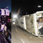 Private Bus Accident in Hyderabad: నార్సింగ్ ఓఆర్ఆర్ వద్ద ప్రైవేటు బస్సు బోల్తా, ఒకరు మృతి..!