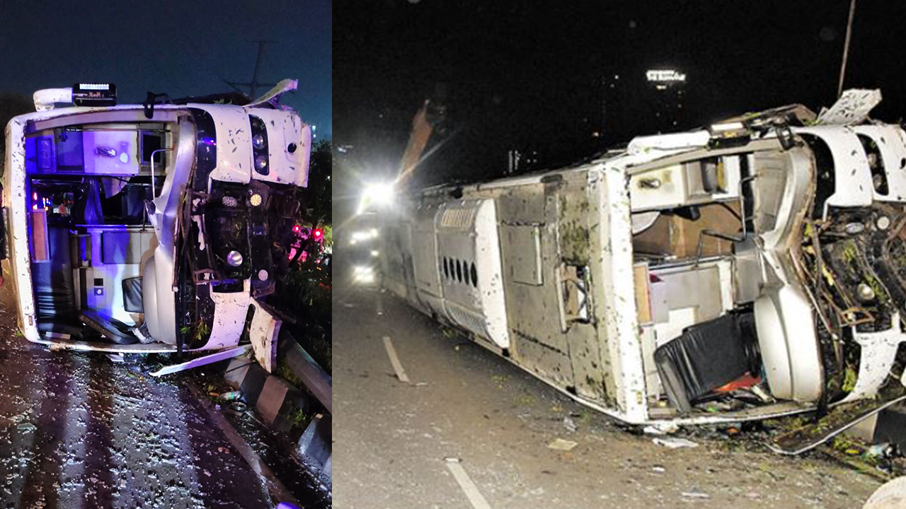 Private Bus Accident in Hyderabad: నార్సింగ్ ఓఆర్ఆర్ వద్ద ప్రైవేటు బస్సు బోల్తా, ఒకరు మృతి..!