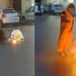 Viral Video: నడిరోడ్డుపై మహిళ వింత పూజలు.. ఆ తర్వాత పిచ్చి గంతలు..