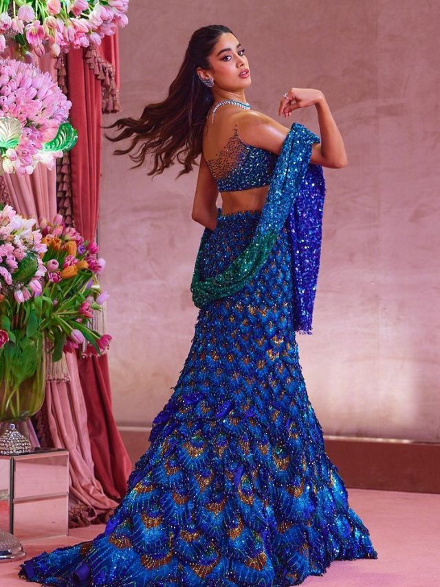 Janhvi Kapoor Stuns In A Gorgeous Peacock Feather-Embellished Lehenga