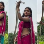 Viral Snake Video: చీరకట్టులో అందాలను ఆరబోస్తూ పామును పట్టుకుని దర్శనమిచ్చిన యువతి..