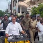 Komati reddy Venkat reddy: నాలుగు చక్రాల బైక్ నడిపిన నల్గొండ మంత్రి కోమటి రెడ్డి వెంకట్ రెడ్డి