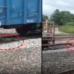 Woman goods train viral video : గూడ్స్ ట్రైన్ కింద పడ్డా.. ప్రాణాలు రక్షించుకుంది.. వావ్