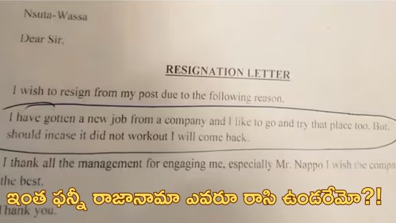 Funny Resignation Letter: ‘మంచి భవిష్యత్తు కోసం మరో ఉద్యోగంలో చేరుతున్నా.. నచ్చకపోతే తిరిగి వస్తా’.. వింత రాజీనామా వైరల్