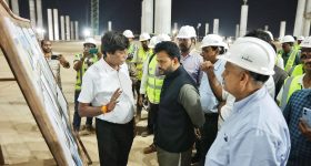 Bhogapuram Airport: భోగాపురం ఎయిర్‌పోర్టు.. రాత్రి వేళ కేంద్రమంత్రి పనుల పరిశీలన