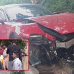 Porsche car accident in Hyderabad: హైదరాబాద్‌లో పోర్షే కారు బీభత్సం, ఎయిర్  బెలూన్స్ ఓపెన్, తప్పిన ముప్పు..