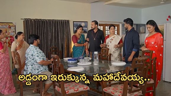 Satyabhama Today Episode : ఇద్దరి పెళ్లాల మధ్య నలిగిపోతున్న మహాదేవయ్య.. కళ్లు భైర్లు కమ్మే షాకిచ్చిన సత్య…
