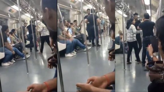 Viral video: ఢిల్లీ మెట్రో.. ఇద్దరు యువకుల ఫైటింగ్, మధ్యలో ఆ యువతి