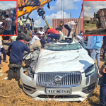 Bangalore Accident : కారుపై పడ్డ భారీ కంటైనర్.. నుజ్జునుజ్జు అయిపోయిన కారు.. ఒకే కుటుంబానికి చెందిన ఆరుగురు మృతి..