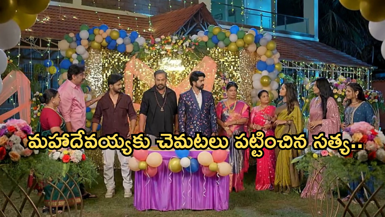 Satyabhama Today Episode : కొడుకుల పై ప్రేమతో గోల్డ్ చైన్ గిఫ్ట్.. మహాదేవయ్యకు షాకిచ్చిన సత్య..