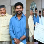 Chandrababu – Nitish Kumar Reddy: సీఎం చంద్రబాబును కలిసిన నితీష్ కుమార్…రూ. 25 లక్షల చెక్ అందజేత