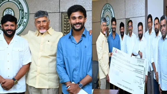 Chandrababu – Nitish Kumar Reddy: సీఎం చంద్రబాబును కలిసిన నితీష్ కుమార్…రూ. 25 లక్షల చెక్ అందజేత