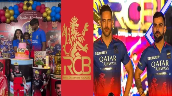RCB Fandom: ఇదేం క్రేజ్ రా బాబు.. RCB ప్లేయర్లతోనే చిన్నారి బర్త్ డే