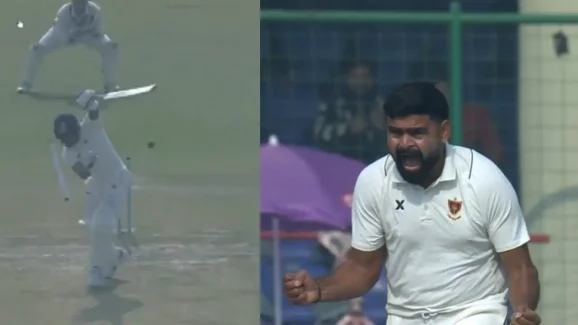 Virat Kohli Wicket: రంజీ బౌలర్ చేతిలో కోహ్లీ క్లీన్ బౌల్డ్.. సాంగ్వాన్ సెలబ్రేషన్స్ అదరహో !