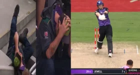 BBL: క్యాచ్ పెట్టబోయి బొక్క బోర్లా పడ్డ ఫ్యాన్.. నవ్వు ఆపుకోలేరు !