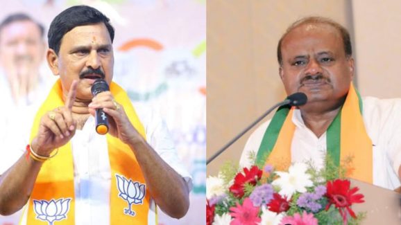 Kumaraswamy Vizag Accident : విశాఖలో కేంద్ర మంత్రుల కాన్వాయ్‌కు భారీ ప్రమాదం.. ఎంపీ జీవిఎల్ కారు ధ్వంసం