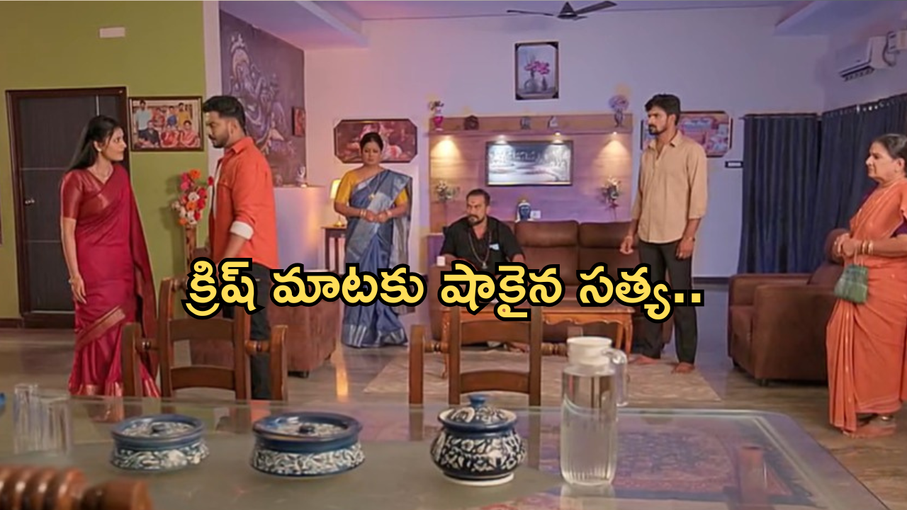 Satyabhama Today Episode : క్రిష్ ప్రేమకు సత్య ఫిదా.. కూతురుకోసం కరిగిన విశాలాక్షి..