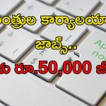 Social Media Executive Posts: మంత్రుల కార్యాలయాల్లో ఉద్యోగాలు.. నెలకు రూ.50,000 జీతం.. మంచి అవకాశం..!