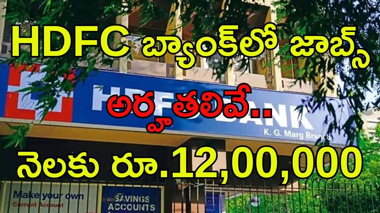 HDFC Bank Jobs: HDFC  బ్యాంక్‌లో ఉద్యోగాలు.. జీతం అక్షరాల రూ.12,00,000.. పూర్తి వివరాలివే..