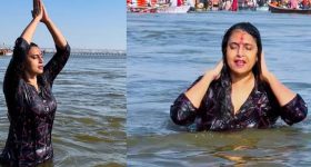 Actress : కుంభమేళాలో కాంట్రవర్సీ క్వీన్ పవిత్ర స్నానం.. నీలో ఈ యాంగిల్ కూడా ఉందా అంటూ కామెంట్స్