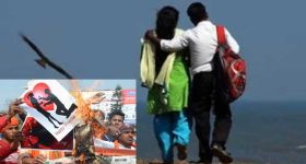 Valentines Day Bajrangdal : ప్రేమికులకు విశ్వహిందూ పరిషత్ వార్నింగ్.. స్త్రీలకు కొరడా దెబ్బలు!