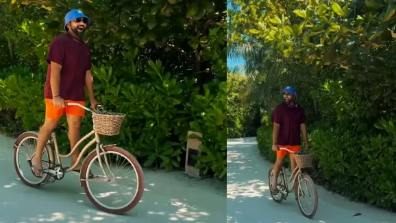 Rohit Sharma: మాల్దీవుల్లో రోహిత్ సైక్లింగ్.. వీడియో వైరల్