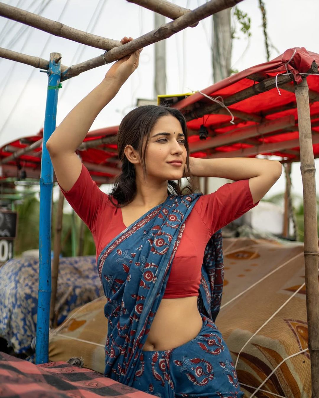 Ruhani Sharma: చీరలో రుహానీ అందాలు.. రోడ్డుపైనే వయ్యారాలు ఒలకబోస్తూ ఫోటోలు