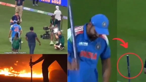 Rohit – Salaar: ప్రభాస్ ను ఫాలో అయిన రోహిత్.. కోపంతో వికెట్ తో తీసి !