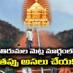 Tirumala Alipiri steps: తిరుమల వెళ్తున్నారా..? మెట్ల మార్గంలో దర్శనానికి వెళితే ఈ తప్పు అసలు చేయకండి