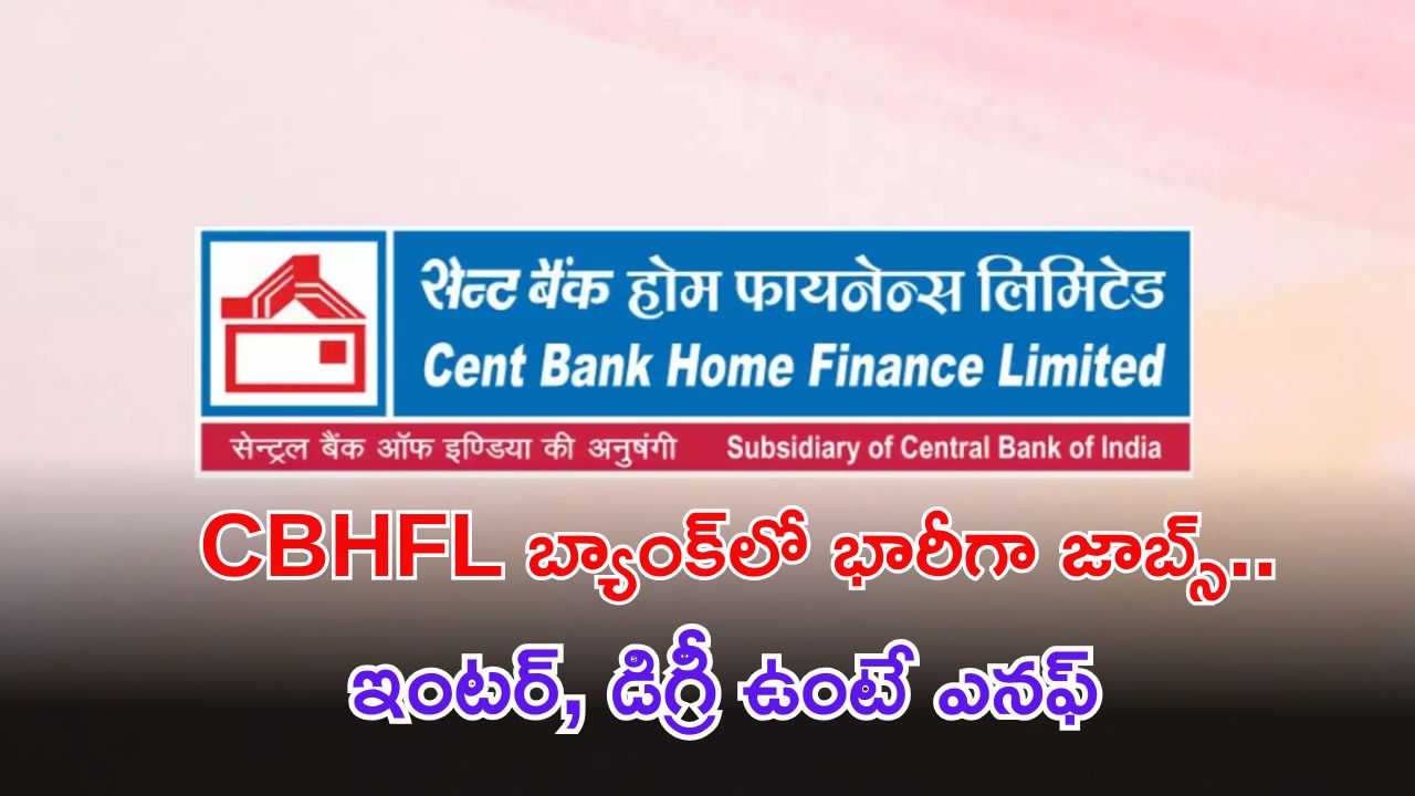 CBHFL Recruitment: ఇంటర్, డిగ్రీ ఉంటే చాలు.. ఈ జాబ్స్‌కి అప్లై చేసుకోవచ్చు.. CBHFL నుంచి భారీ నోటిఫికేషన్