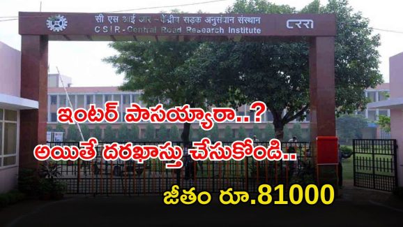 CSIR-CRRI Jobs: ఇంటర్ పాసైతే చాలు భయ్యా.. ఈ ఉద్యోగానికి అప్లై చేసుకోవచ్చు.. రూ.81,000 జీతం