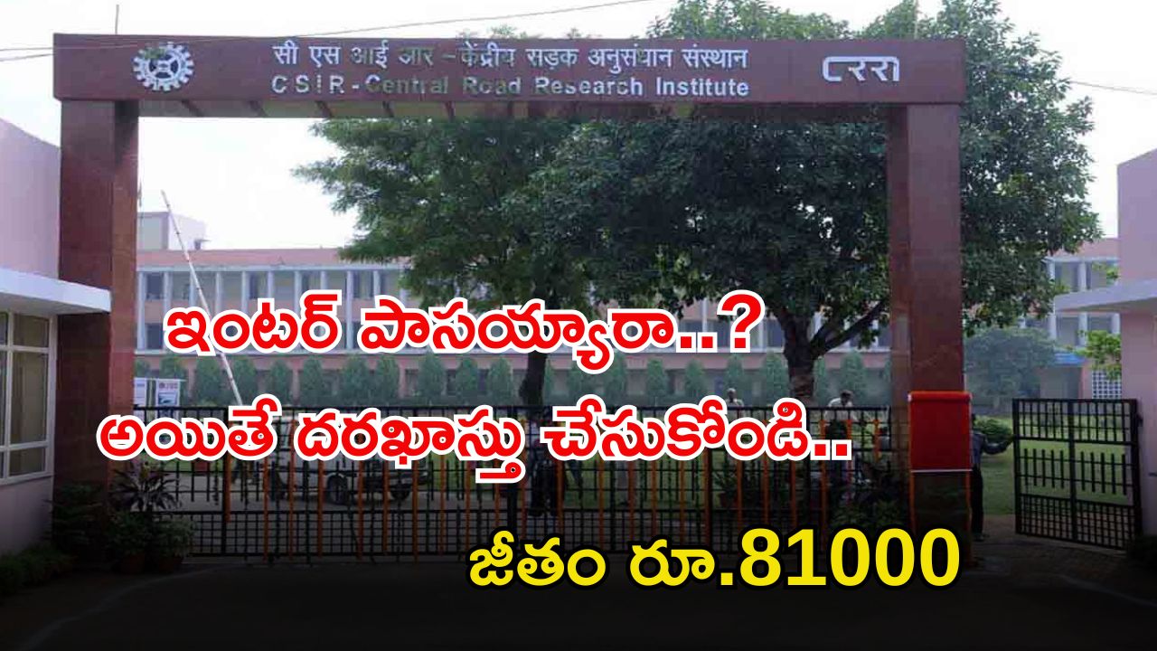 CSIR-CRRI Jobs: ఇంటర్ పాసైతే చాలు భయ్యా.. ఈ ఉద్యోగానికి అప్లై చేసుకోవచ్చు.. రూ.81,000 జీతం