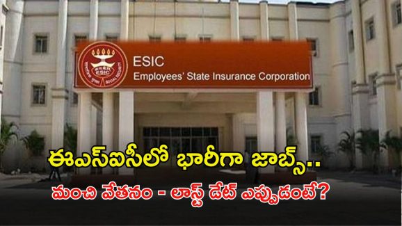 ESIC Recruitment: ఎంప్లాయిస్‌ స్టేట్ ఇన్సూరెన్స్ కార్పొరేషన్‌‌లో 558 ఉద్యోగాలు.. జీతం అక్షరాల రూ.78,800..