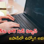 Jobs in Japan: తెలంగాణ రాష్ట్ర యువతకు శుభవార్త.. జపాన్‌లో భారీగా ఉద్యోగ అవకాశాలు