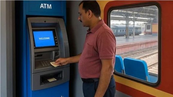 First Train ATM: దేశంలో తొలిసారి..  రైలులో ఏటీఎం
