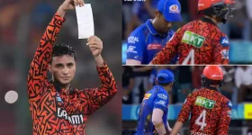 SRH VS MI: ముంబై దౌర్జన్యం.. అభిషేక్ శర్మ జేబులు చెక్ చేసిన సూర్య కుమార్