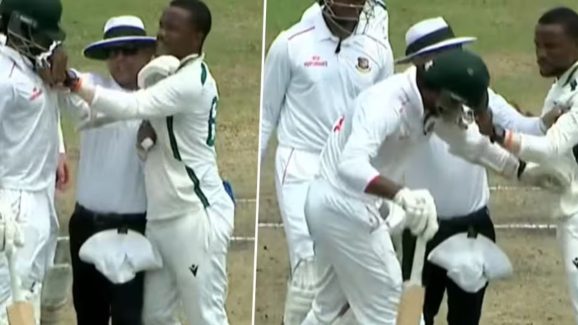 SA BAN Fight: ఏంట్రా ఈ దౌర్జన్యం… సిక్స్ బాదాడని బ్యాటర్‌ను కొట్టిన బౌలర్