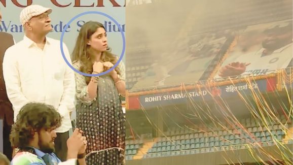 Rohit Sharma Stand: కన్నీళ్లు పెట్టుకున్న రోహిత్ శర్మ భార్య.. వీడియో వైరల్