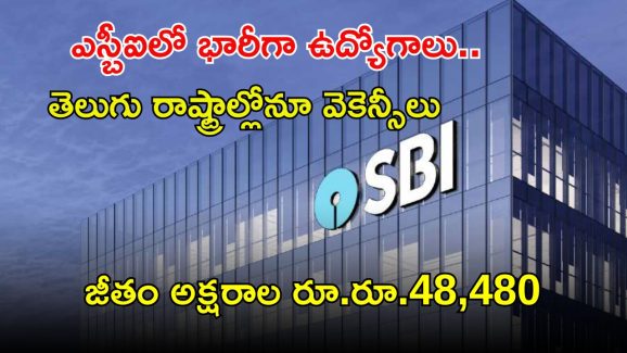 SBI Recruitment: ఎస్బీఐలో భారీగా ఉద్యోగాలు.. తెలుగు రాష్ట్రాల్లోనూ ఖాళీలు.. జీతం రూ.48,480