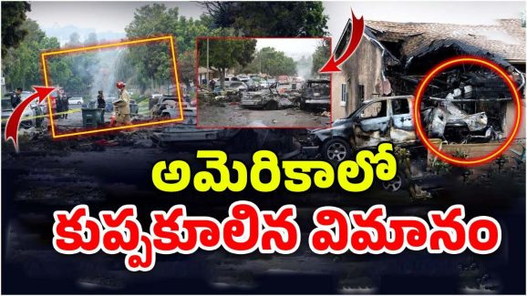 Plane Crash In America: అమెరికాలో కుప్పకూలిన విమానం.. ఇల్లు, కార్లు బొగ్గు బొగ్గు