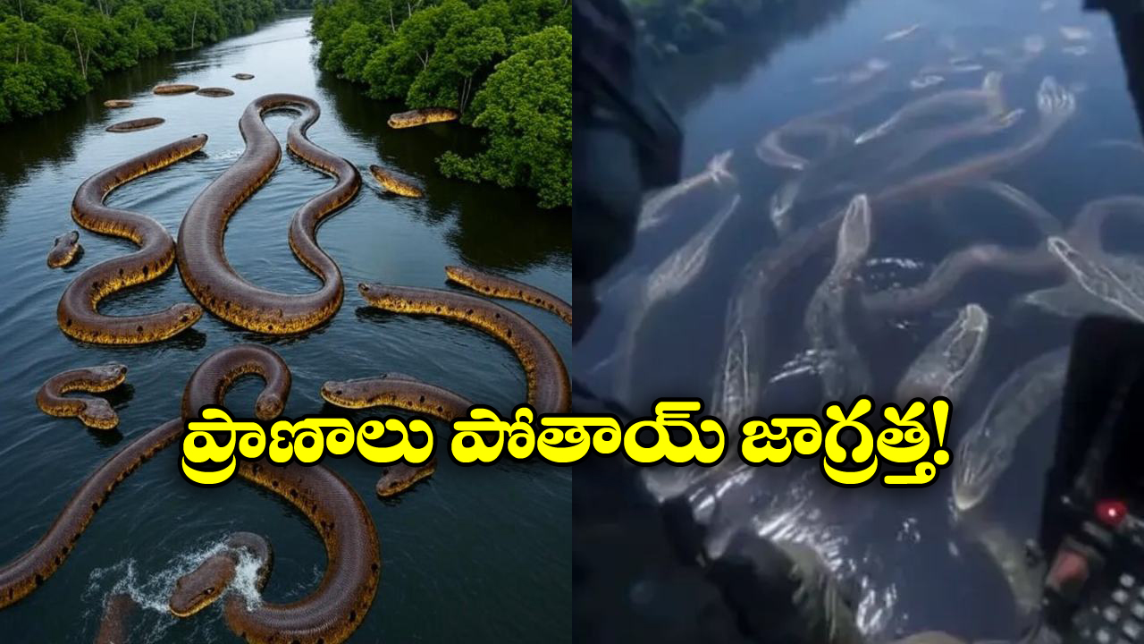 Viral Video: వామ్మో.. నది నిండా అనకొండలు.. గుండె ధైర్యం ఉంటేనే ఈ వీడియో చూడండి!