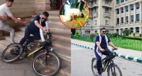 Viral Video : సైకిల్‌పై నుంచి పడిపోయిన డిప్యూటీ సీఎం.. వీడియో వైరల్