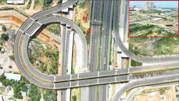 Hyderabad Flyover : ట్రంపెట్ ఫ్లైఓవర్.. కోకాపేటలో కెవ్వు కేక..