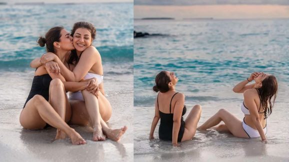 Kajal Aggarwal: అబ్బబ్బా.. అక్కచెల్లెళ్ల అందాల ఆరబోత.. బికినీలో అన్ని చూపిస్తూ ముద్దులు, హగ్గులు
