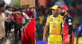 CSK - RCB: RCB జెర్సీతో అభిమాని.. చితకబాదిన ధోని ఫ్యాన్స్... వీడియో వైరల్
