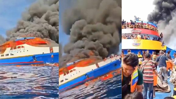 Indonesia ship fire: సముద్రం మధ్య, నౌకలో మంటలు.. ఒక్కసారిగా దూకేసిన ప్యాసింజర్స్.. ఆ తర్వాత?