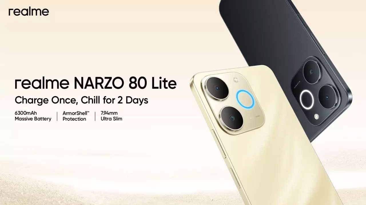 Realme Narzo 80 Lite: 2 రోజులు నడిచే బ్యాటరీతో రియల్‌మీ నార్జో 80 లైట్ 4G లాంచ్.. కేవలం ₹7,299కే