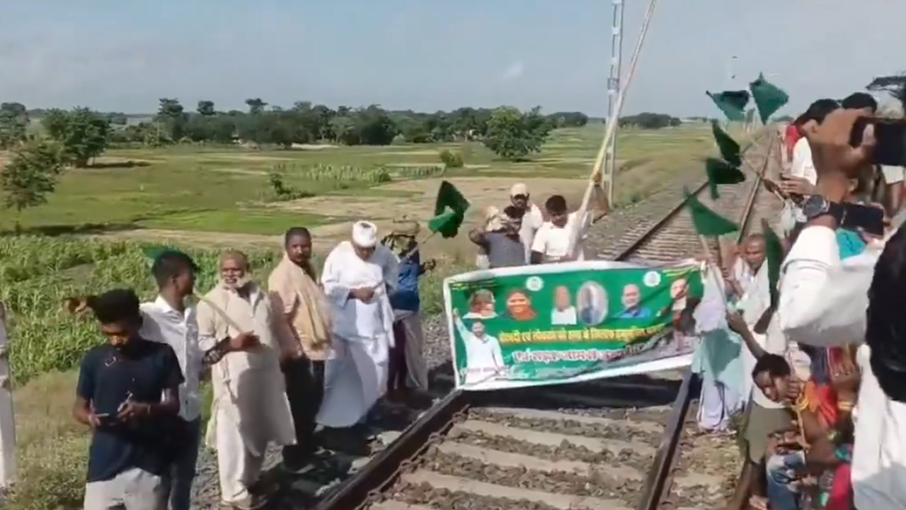 Train viral meme: రైల్వే ట్రాక్ పై ధర్నా.. అదే రూట్లో రైలు.. వీడియో చూస్తే నవ్వులే!